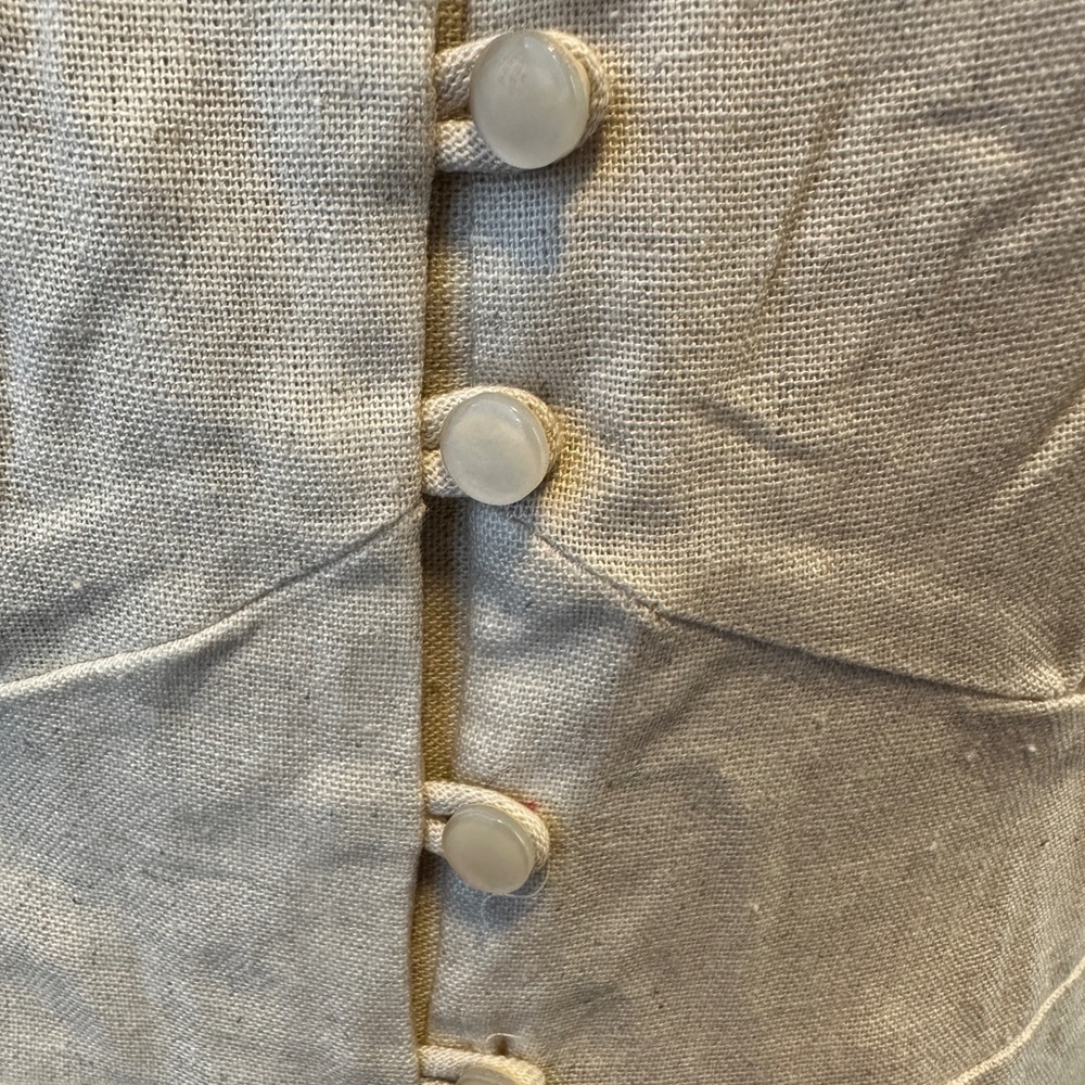 Monteau Los Angeles Beige Midi Dress Braided Straps Smocked Back L - Picture 2 of 10